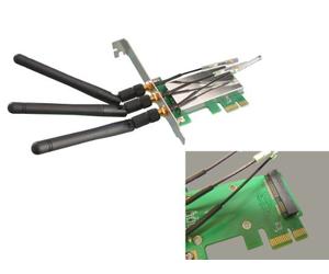 KALEA-INFORMATIQUE Adattatore da Mini PCI Express a PCI Express, per il montaggio di una scheda MiniPCIe in uno slot PCIe, con antenne per l'utilizzo di schede wireless.
