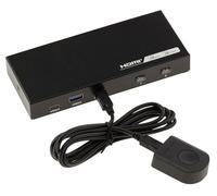 KALEA-INFORMATIQUE Box di condivisione tipo KVM Switch Mouse Tastiera Schermo per 2 PC Compatibile HDMI 4096×2160 60Hz. con telecomando e cavi