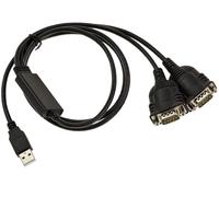 KALEA-INFORMATIQUE Cavo convertitore da USB a 2 porte seriali indipendenti RS-232 COM RS232 DB9. Lunghezza 1,5 M, con Chipset PROLIFIC
