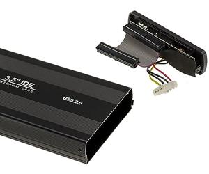 KALEA-INFORMATIQUE Contenitore USB esterno per dischi rigidi IDE 3,5 40 pin con alimentazione esterna. Alluminio nero