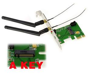KALEA-INFORMATIQUE Controller PCIe per scheda M.2 (M2 NGFF A Key) compatibile con WIFI e/o BLUETOOTH Intel AC 3160NGW, AC 3168NGW, AC 7260NGW, AC 7265NGW, AC 8260NGW,AC 8265NGW