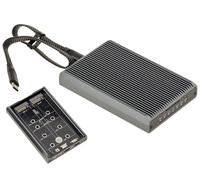 KALEA-INFORMATIQUE Custodia in alluminio RAID e stazione di clonazione USB 3.2 20G per 2 SSD M2 con doppio protocollo M2 NVMe e M2 SATA. Configurazione PM o RAID 0/1 e clonazione da un SSD all'altro