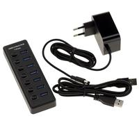 KALEA-INFORMATIQUE Hub USB 3.2 Gen 2 10G con 7 porte di tipo A commutate - Alimentatore esterno da 12V 2A incluso