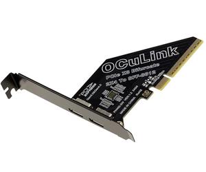 KALEA-INFORMATIQUE Oculink SFF-8612 SFF-8611 Scheda controller PCIe Gen 4.0 x8 a 2 porte per scheda madre con modalità a forcella