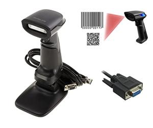 KALEA-INFORMATIQUE Scanner portatile per codici a barre di tipo EAN e codici 2D di tipo QR. Collegamento seriale COM RS232. Fornito con supporto, lampeggiamento automatico.