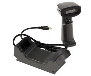 KALEA-INFORMATIQUE Scanner portatile per la lettura di codici EAN 1D e QR 2D. Senza fili, portata 100 m, batteria ricaricabile, montaggio su base.