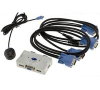 KALEA-INFORMATIQUE Scatola di condivisione KVM Switch per 2 PC. Monitor VGA, tastiera e mouse USB, con telecomando e cavi KVM in dotazione.