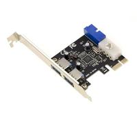 KALEA-INFORMATIQUE Scheda controller da PCIe a USB 3.0 a 4 porte 5G: 2 esterne e 2 interne (connettore USB3 a 19 punti). con chipset Via VLI VL805.