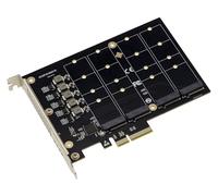 Scheda Controller Pcie 3.0 x4 per 4 SSD M.2 Nvme M Key Senza Moda Forcella