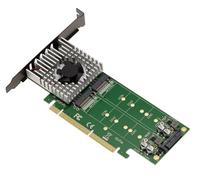 KALEA-INFORMATIQUE Scheda controller PCIe 3.0 16x Dual Face per 4 SSD M.2 NVMe M Key (M2 NGFF) con ventilazione forzata. CHIPSET ASM2824