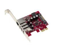 KALEA-INFORMATIQUE Scheda controller PCIe USB3 e Lan Gigabit ethernet RJ45 a 3 porte. Chipset Realtek RTL8153 e Nec renesas D720201