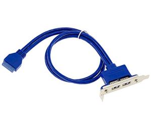 KALEA-INFORMATIQUE Staffa USB 3.0 5G a basso profilo con 2 porte di tipo A. Da collegare alla porta interna di una scheda madre USB3 in 19 punti