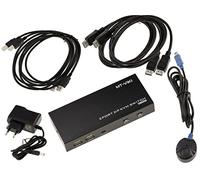 KALEA-INFORMATIQUE Switch KVM automatico per 2 PC con connessione schermo DISPLAYPORT 4K 60Hz e tastiera e mouse su porta USB. Con telecomando, alimentatore e cavi - ULTRA HD 4K 60Hz