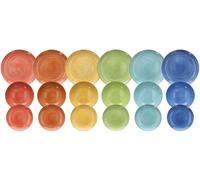 Kaleido, Servizio Piatti per 6 persone, 18 Pezzi, Porcellana, Multicolore