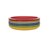 Kaleidos Classico Set 6 Piatti Frutta, Stoneware (Gres), Giallo/Verde/Blu/Azzurro/Arancio/Rosso, 21 x 21 x 10 cm