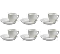 kaleidos Set 6 Tazzine da Caffè con Piattini in Porcellana Allluminica Aluxina Vesuvio Bianche