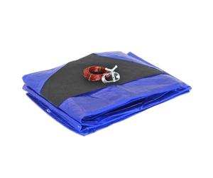 KALEMBAL Copertura per piscina 6,2 m per piscina diametro 5,40 m - Rotonda - Rete di drenaggio - Blu - Resistente - Anti UV - Occhielli