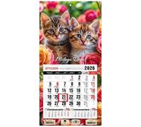 Kalendarz 2026 Jednodzielny mini z magnesem Kotki KTJ-2 V36