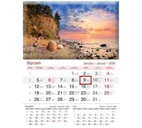 Kalendarz 2026 jednodzielny Plaża