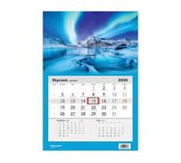 Kalendarz 2026 Jednodzielny Zorza polarna, Islandia