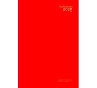 Kalender 2025 Buchkalender a5 Quer Format: Rot - Wochenplaner 1 Woche Auf 2 Seiten - Taschenkalender Deutsch - Klein - Mit Datum, Jahreskalender, ... Ohne Zeit - Für Frauen & Männer & kinder.