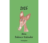 Kalender 2026 - Mein Podenco-Kalender: Wochenplaner - schwarzer Whippet