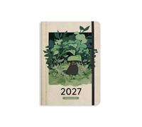 Kalender 2027 A5 Diary aus Süßgraspapier mit Graspapier-Cover - Jahresplaner Samaya - Farbe: Rainy Green - matabooks: Veganer Jahresplaner aus Graspapier