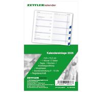 Kalender-Ersatzeinlage 2026 - für den Taschenplaner Typ 530 - 8,8x15,2 cm - 1 Monat auf 2 Seiten - Registerschnitt - separates Adressheft - Notizheft - 530-6198