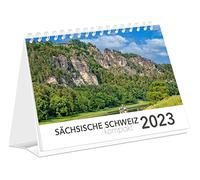 Kalender Sächsische Schweiz kompakt 2023 | 21 x 15 cm Tischkalender | weißes Kalendarium