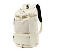Kalesi Borsone da palestra a 4 vie, impermeabile, con scomparto per scarpe, per viaggi, sport, escursionismo, computer portatile, Sale Marino Bianco, X-Large, Zaini da viaggio