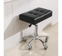 Kaleurrier Sgabelli resistenti con ruote, 181,4 kg, altezza senza schienale, sgabelli girevoli per bancone, bar, saloni, ufficio, casa, cucina, laboratorio, clinica, nero