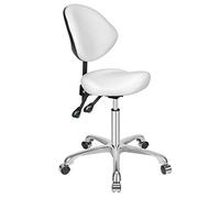 Kaleurrier Sgabello ergonomico girevole con supporto posteriore, sollevamento idraulico, altezza regolabile, leggero, per clinica, spa, salone di bellezza, parrucchiere, massaggi, laboratorio, cucina