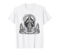 Kali Dea indù Sacro Potere Divino Line Art Maglietta