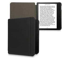 kalibri Custodia eReader Compatibile con Tolino Vision 6 - ebook Case in Vera Pelle con Chiusura Magnetica - Custodia Portafoglio Wallet Case