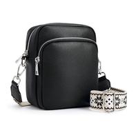 KALIDI Borsa a tracolla da donna in pelle vegana, piccola borsa a tracolla con blocco RFID, tasche multiple per donne, viaggi, shopping, tutti i giorni, Nero , Small