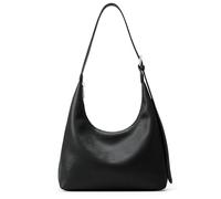KALIDI Crescent, borsa tote da donna, borsa ascellare in pelle vegana con cerniera borsa a tracolla Hobo per shopping serale casual, nero, Small