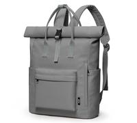 KALIDI Roll Top backpack Zaino Nero Donna e Uomo - Zaino di Alta Qualità con Parte Superiore Pieghevole - Borsa Quotidiana 18-22 Litri - Idrorepellente, Flessibile (grigio)