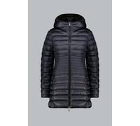 KALIE - Piumino lungo nero reversibile in vera piuma 800 fill power