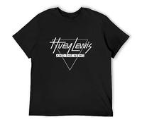 KALIKADUO Huey Lewis And The News Unisex 100% Cotton Short-Sleeve T-Shirts Black XL