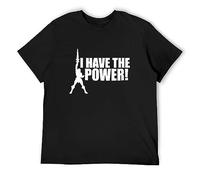 KALIKADUO I Have The Power He-Man 80S Retro Cartoon Unisex 100% Cotton Short-Sleeve T-Shirts Black S