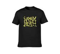 KALIKADUO Napalm Death Unisex 100% Cotton Short-Sleeve T-Shirts Black L