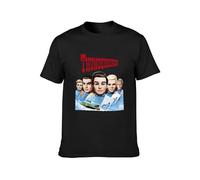 KALIKADUO Thunderbirds V2 Science Fiction 1965 Poster Unisex 100% Cotton Short-Sleeve T-Shirts Black XXL