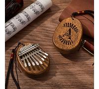 Kalimba 8 tasti con nome e testo personalizzati, mini pianoforte marimba thumb piano strumenti musicali in legno portatili regalo di Natale per principianti (Lettere e Nome 1)