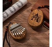 Kalimba 8 tasti con nome e testo personalizzati, mini pianoforte marimba thumb piano strumenti musicali in legno portatili regalo di Natale per principianti (Lettere e Nome 2)