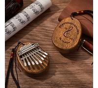 Kalimba 8 tasti con nome e testo personalizzati, mini pianoforte marimba thumb piano strumenti musicali in legno portatili regalo di Natale per principianti (Due Nomi 2)