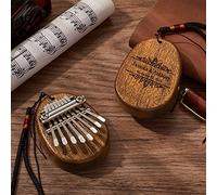 Kalimba 8 tasti con nome e testo personalizzati, mini pianoforte marimba thumb piano strumenti musicali in legno portatili regalo di Natale per principianti (Due Nomi 1)