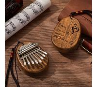 Kalimba 8 tasti con nome e testo personalizzati, mini pianoforte marimba thumb piano strumenti musicali in legno portatili regalo di Natale per principianti (Nome)