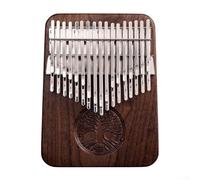 Kalimba a 34 tasti in noce nera con custodia in EVA, martello sintonizzatore e libro di canzoni per esercitarsi con musica e divertimento all'aperto (chiave C)