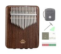 Kalimba elettrica con pickup incorporato, pianoforte a pollice con equalizzatore professionale a 17/21 tasti, strumento a tastiera in legno di noce completamente impiallacciato(17Key)