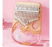 Kalimba in cristallo per pianoforte a 21 tasti, regalo musicale per pianoforte a 17 tasti, tono C acrilico trasparente con borsa in EVA, adesivi, martello per accordatura, panno per la puliz